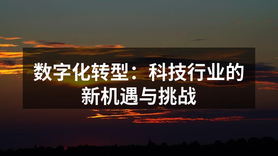 数字化转型：科技行业的新机遇与挑战