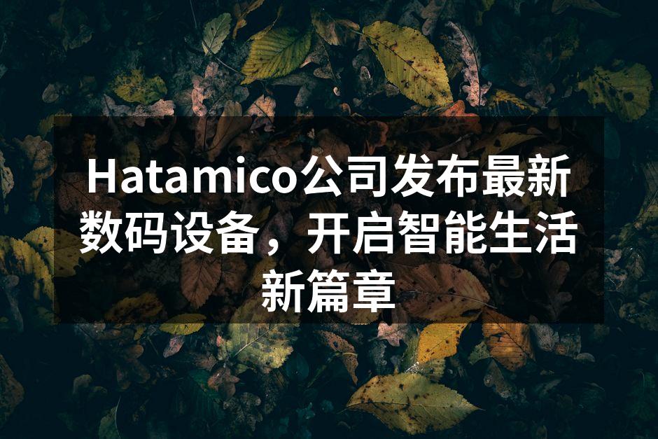 Hatamico公司发布最新数码设备，开启智能生活新篇章